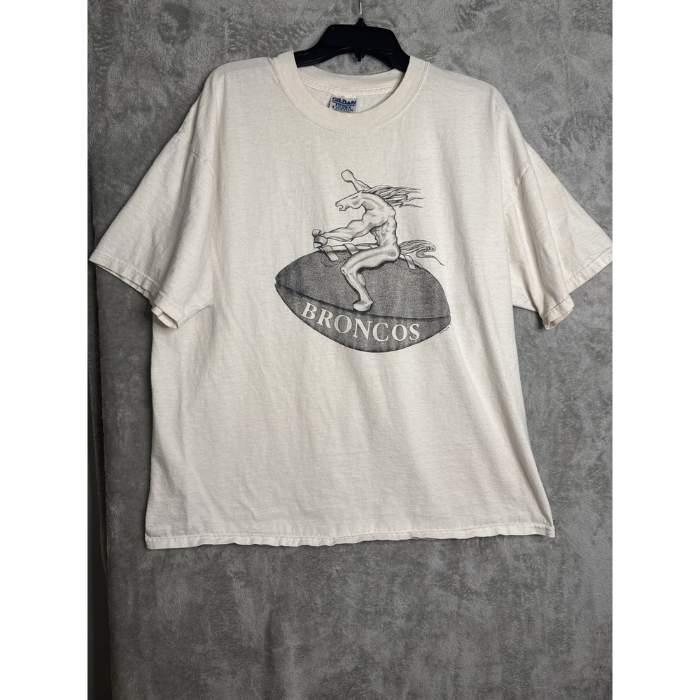 Denver Broncos Football Graphic T Shirt Mens XL Gildan Ultra Cotton Tee